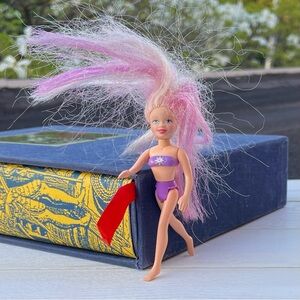 Vintage Polly Pocket Doll Blond Hair with Pink Streaks